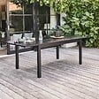 OVIALA - Table de jardin extensible en aluminium noir 8 places - Butterfly - vignette