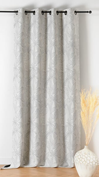 LINDER - Rideau thermique obscurcissant Bengale - Gris - L.140xH.240cm - large