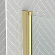 AURLANE - Pare baignoire Rabattable 70x120cm - Profilé finition Or Doré Brossé - Verre Trempé 4mm - ELEMENTARY - vignette