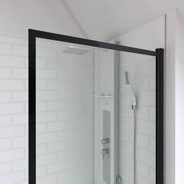 AURLANE - Pare baignoire rabattable 75x130cm - Finition Noir Mat - DARK CONTOURING SCREEN - large