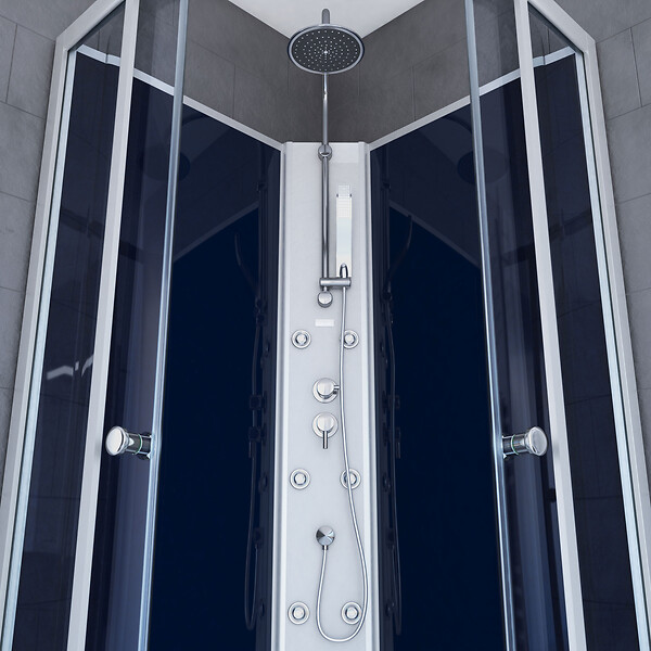 AURLANE - Cabine de douche 1/4 de cercle - 85x85x225cm - NIGHTY - large