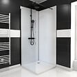 AURLANE - Pack de 2 Panneaux Muraux Aluminium BLANC 90+90x210 cm avec Profilés NOIR MAT - WALL'IT - vignette