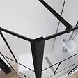 AURLANE - Paroi de douche avec pivot 90+40x195cm - Sérigraphie type Briques et Profilés Noir - DARK BLOCKS - vignette