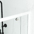 AURLANE - Porte de douche pivotante ajustable de 78 à 90cm en Alu. Blanc et verre transparent - WHITY PIVOT - vignette