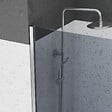 AURLANE - Paroi de Douche 120x200cm Verre Fumé 8mm - Barre de Fixation Extensible et Profil Chrome - vignette