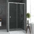 AURLANE - Porte de douche coulissante blanc 120x185cm - extensible - WHITY slide 120 - vignette