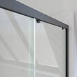 AURLANE - Porte de douche coulissante 100x200 cm - Verre transparent - Profilé Noir - CRUSH - vignette