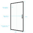 AURLANE - Porte de douche coulissante 100x200 cm - Verre transparent - Profilé Noir - CRUSH - vignette