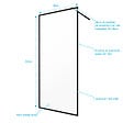 AURLANE - Paroi de Douche 90x200 cm - Cadre et Bras Aluminium NOIR MAT - DARK CONTOURING - vignette