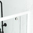 AURLANE - Porte de douche pivotante ajustable de 69 à 80cm en Alu. Blanc et verre transparent - WHITY PIVOT - vignette