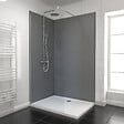 AURLANE - LOT de 2 Panneaux Muraux Aluminium GRIS 90+120x210 cm avec Profilés NOIR MAT - WALL'IT - vignette