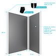 AURLANE - LOT de 2 Panneaux Muraux Aluminium GRIS 90+120x210 cm avec Profilés NOIR MAT - WALL'IT - vignette