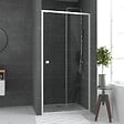 AURLANE - Porte de douche coulissante blanc 100x185cm - extensible - WHITY slide 100 - vignette