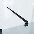 AURLANE - Paroi de Douche 140x200cm Verre Transparent - Barre de Fixation Extensible et Profil Noir - vignette