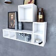 AURLANE - Etagère murale 40x20x20cm blanche de rangement 2 emplacements - PERSONALYZ DUO - vignette