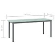 VIDAXL - vidaXL Table de jardin Gris clair 190x90x74 cm Aluminium et verre - vignette