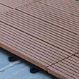OVIALA - Lot de 8 dalles clipsables en bois synthétique marron clair - Padang - vignette