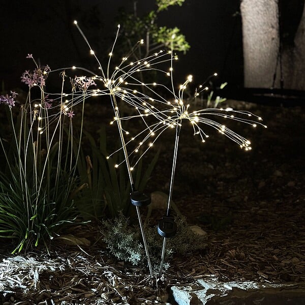 LUMISKY - 2 Balises solaires à planter FIREWORKS SPIKE H97cm - large