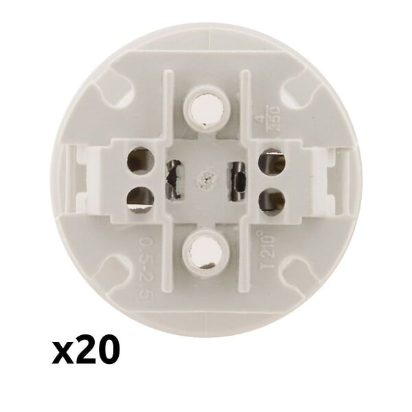 ZENITECH - Lot de 20 douilles de chantier E27 - Blanc - Zenitech - large