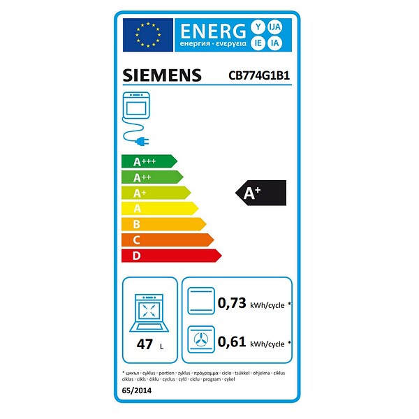 SIEMENS - four intégrable 47l 60cm a+ pyrolyse noir - CB774G1B1 - large