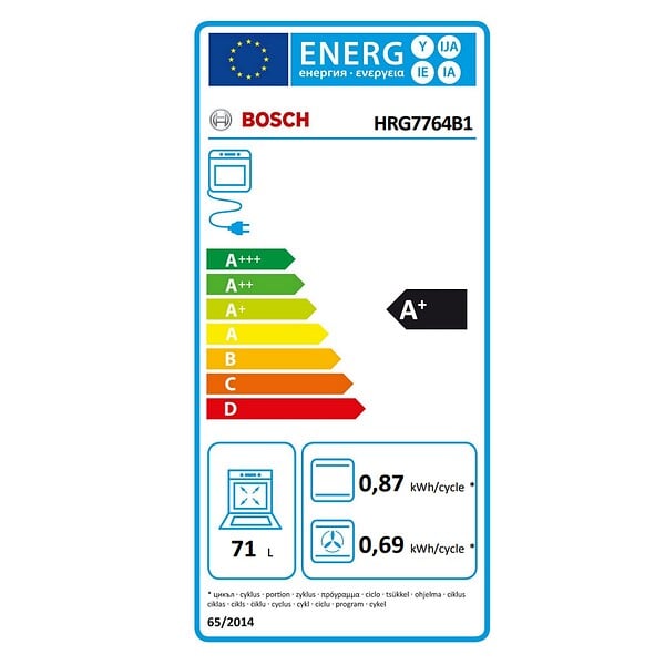 BOSCH - Four Intégrable Combi Vapeur 71l 60cm A+ Pyrolyse Noir - HRG7764B1 - large
