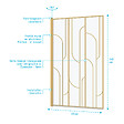 AURLANE - Pare baignoire rabattable 80x140cm Sérigraphie Art Déco Arrondie - Or Brossé - vignette