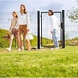 EASY CLOTURE - Portillon grillagé en acier galvanisé maille 100 x 50 L 1m x H 2m00 Noir - vignette