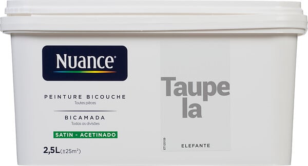NUANCE - Peinture bicouche - Taupe la - Satin - 2,5L - large