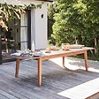 OVIALA - Table de jardin extensible bois d'eucalyptus 220-300cm 8 à 12 places - Arles - vignette