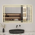 AICA SANITAIRE - LED miroir lumineux 3 couleurs tactile + anti-buée + dimmable + mémoire 120x80cm miroir salle de bain - vignette