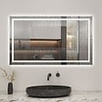 AICA SANITAIRE - LED miroir lumineux 3 couleurs tactile + anti-buée + dimmable + mémoire 120x80cm miroir salle de bain - vignette