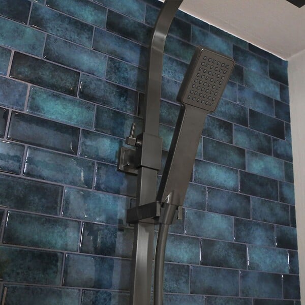 ESSEBAGNO - Quartos colonne de douche thermostatique 300 gris gun métal - large