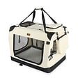 VOUNOT - Sac transport pliable chien chat caisse cage portable 60x44x44cm beige - vignette