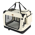 VOUNOT - Sac transport pliable chien chat caisse cage portable 70x52x52cm beige - vignette