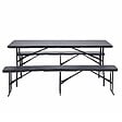 OVIALA - Ensemble table et 2 bancs pliants en PEHD - Rekkem - vignette