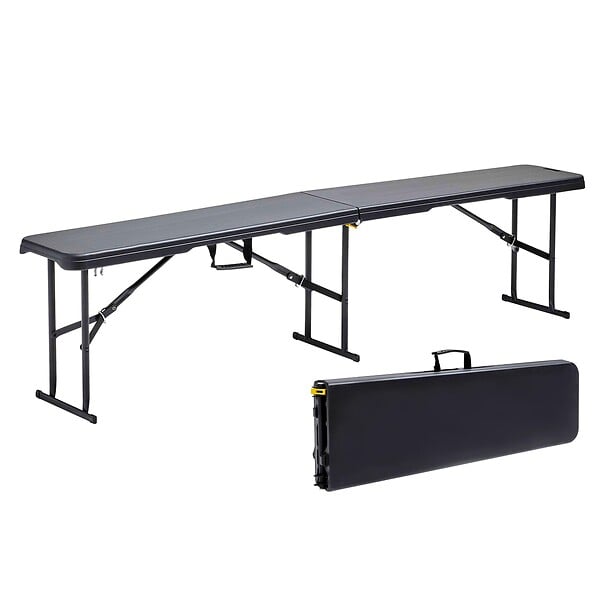 OVIALA - Ensemble table et 2 bancs pliants en PEHD - Rekkem - large