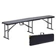 OVIALA - Ensemble table et 2 bancs pliants en PEHD - Rekkem - vignette