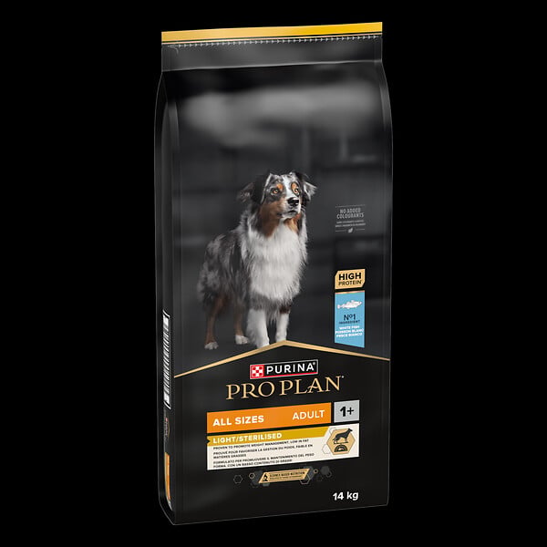 PROPLAN - Aliment chien adulte - Light/Sterilised - Poisson blanc 14kg - large