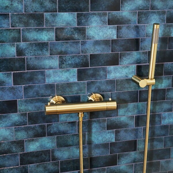 ESSEBAGNO - Luisa mitigeur douche thermostatique or brossé - large