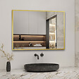 AICA SANITAIRE - Miroir d'or rectangulaire  mat suspendu horizontalement et verticalement 80*60cm - vignette