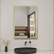 AICA SANITAIRE - Miroir d'or rectangulaire  mat suspendu horizontalement et verticalement 80*60cm - vignette