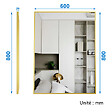AICA SANITAIRE - Miroir d'or rectangulaire  mat suspendu horizontalement et verticalement 80*60cm - vignette