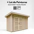 TIMBELA - Abri de Jardin Qualité Premium 4m² - L161xL412cm - Kit tout compris avec sol, tuiles bitumineuses, set de peinture-Construction de Panneaux LP Smartside- Cabane de Jardin Timbela M902A CAVERN STEEL - vignette