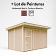 TIMBELA - Abri de Jardin Qualité Premium 9m² - L412xL279cm - Kit tout compris avec sol, tuiles bitumineuses, set de peinture-Construction de Panneaux LP Smartside- Cabane de Jardin Timbela M904 HARVEST HONEY - vignette
