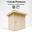 TIMBELA - Abri de Jardin Qualité Premium 3m² - L161xL294cm - Kit tout compris avec sol, tuiles bitumineuses, set de peinture-Construction de Panneaux LP Smartside- Cabane de Jardin Timbela M901 TUNDRA GREY - vignette