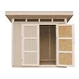 TIMBELA - Abri de Jardin Qualité Premium 3m² - L161xL294cm - Kit tout compris avec sol, tuiles bitumineuses, set de peinture-Construction de Panneaux LP Smartside- Cabane de Jardin Timbela M901A TUNDRA GREY - vignette