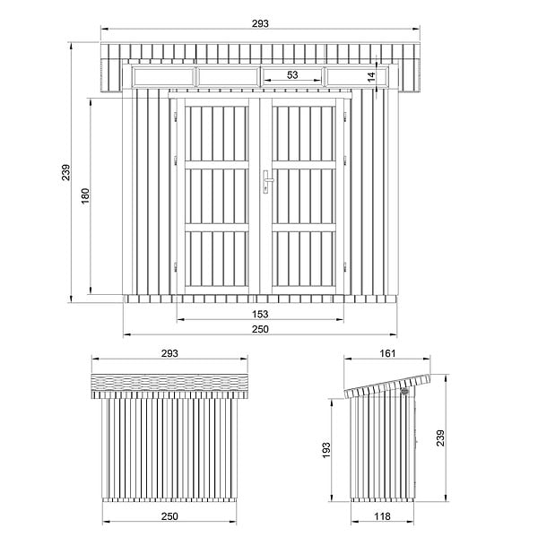 TIMBELA - Abri de Jardin Qualité Premium 3m² - L161xL294cm - Kit tout compris avec sol, tuiles bitumineuses, set de peinture-Construction de Panneaux LP Smartside- Cabane de Jardin Timbela M901A TUNDRA GREY - large