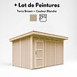 TIMBELA - Abri de Jardin Qualité Premium 9m² - L412xL279cm - Kit tout compris avec sol, tuiles bitumineuses, set de peinture-Construction de Panneaux LP Smartside- Cabane de Jardin Timbela M904 TERRA BROWN - vignette