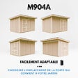 TIMBELA - Abri de Jardin Qualité Premium 9m² - L412xL279cm - Kit tout compris avec sol, tuiles bitumineuses, set de peinture-Construction de Panneaux LP Smartside- Cabane de Jardin Timbela M904A HARVEST HONEY - vignette