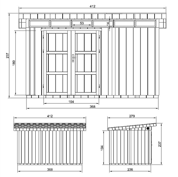 TIMBELA - Abri de Jardin Qualité Premium 9m² - L412xL279cm - Kit tout compris avec sol, tuiles bitumineuses, set de peinture-Construction de Panneaux LP Smartside- Cabane de Jardin Timbela M904A HARVEST HONEY - large